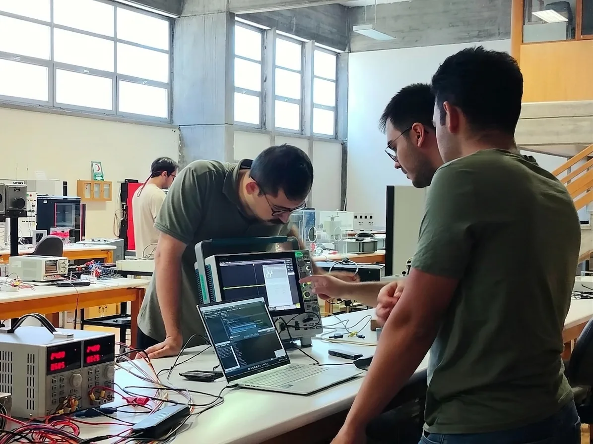 Novator engineers collaborating in a research workspace