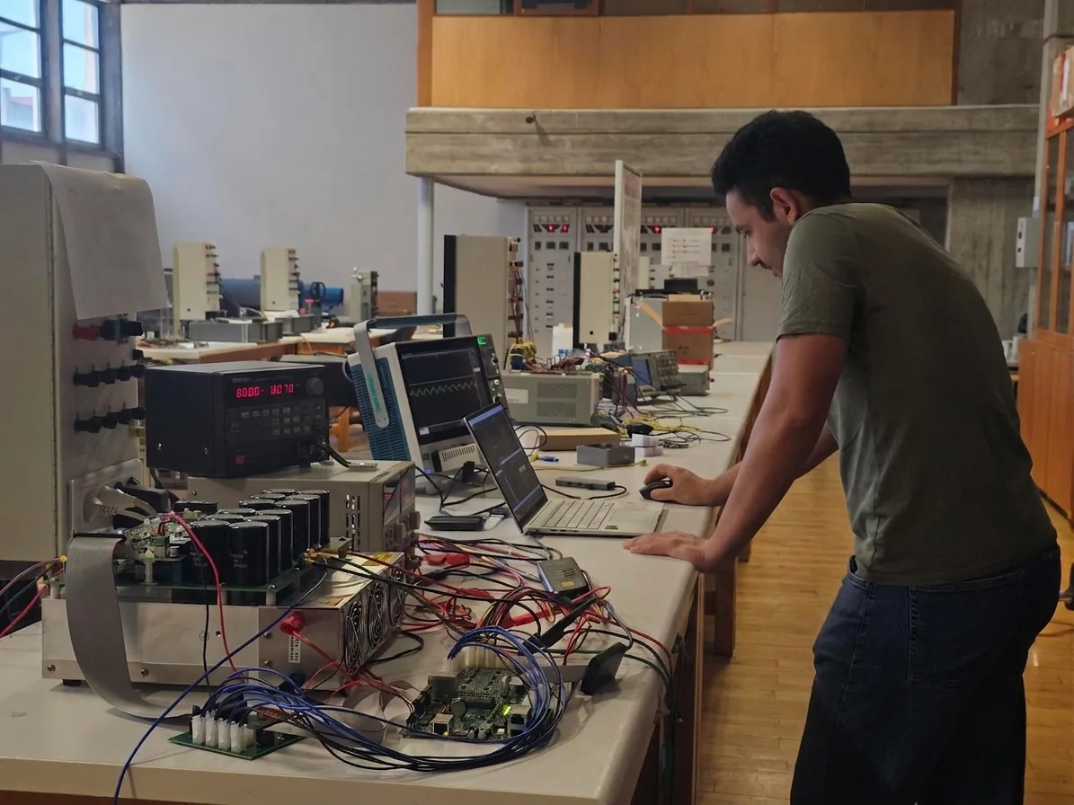 Engineer working in the Novator electronics laboratory