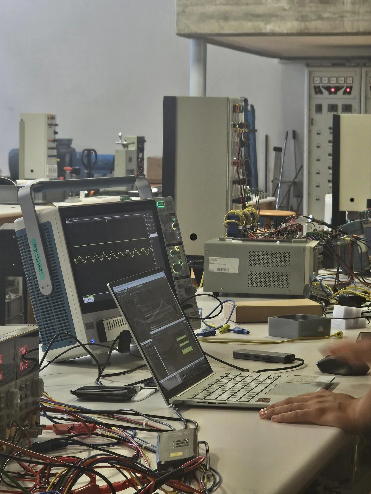 Prototype power electronics and measurement equipment in the Novator laboratory